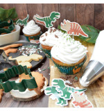 24 caissettes + 24 cake toppers "dino" - ScrapCooking®