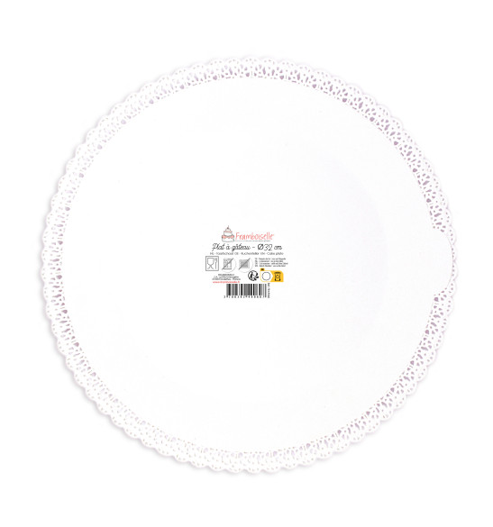 Plat dentelle rond blanc 32 cm