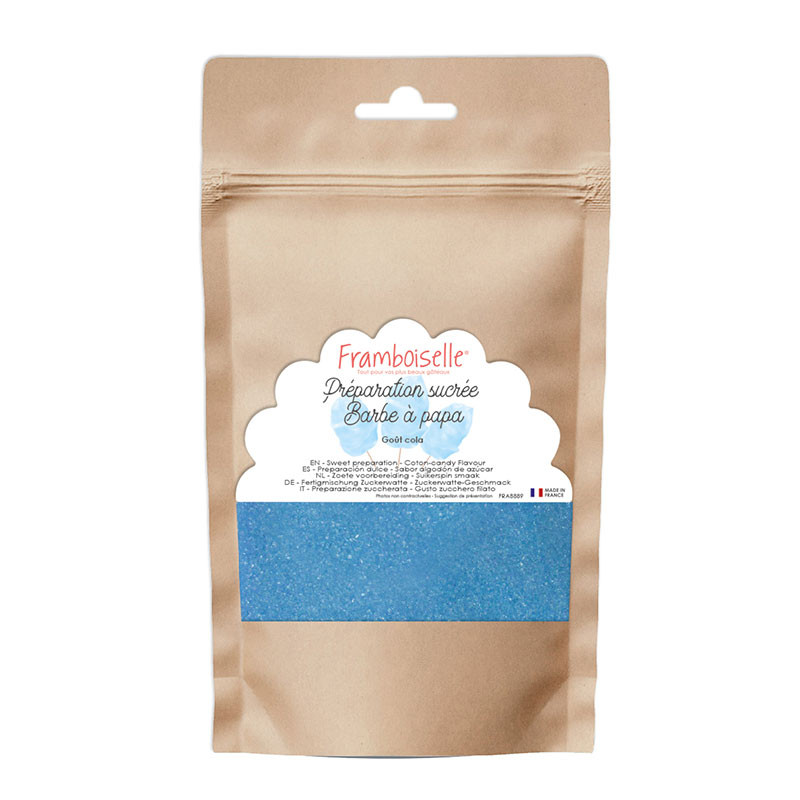 Préparation sucrée bleue barbe à papa arôme cola 160g
