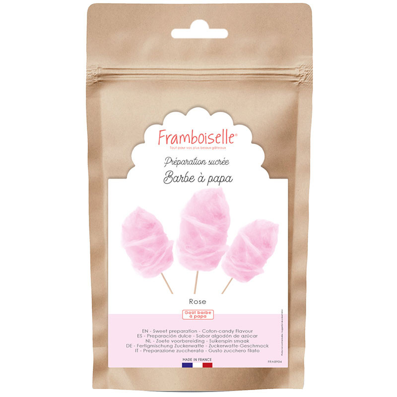 Préparation sucrée rose arôme barbe à papa 1kg
