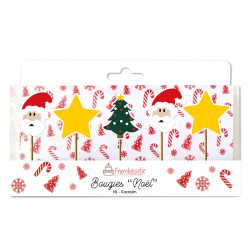 5 bougies Noël - Framboiselle