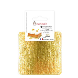 10 supports or/noir carré 8cm - Framboiselle