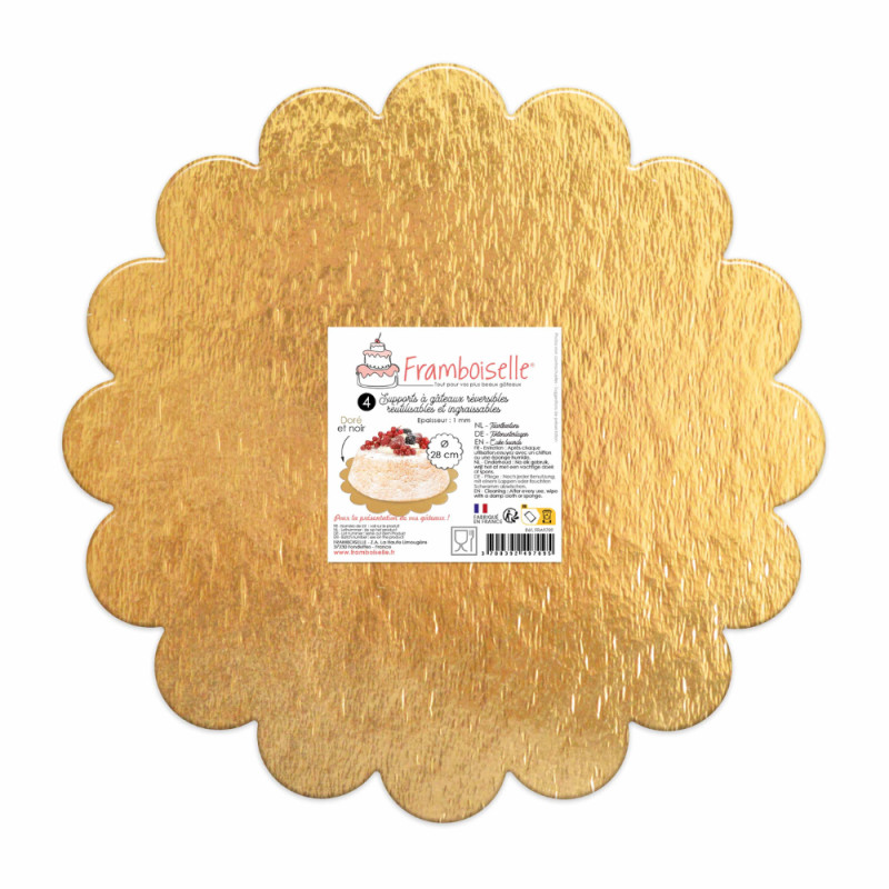 Supports à gâteaux ronds cannelés (x4)