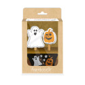 Kit déco Halloween pour cupcakes avec 24 caissettes en papier et 24 toppers citrouille et fantôme