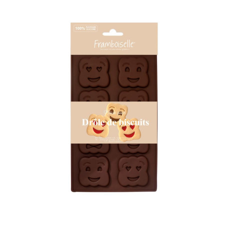 FRA9860 Moule silicone Drôle de Biscuits x8 (1)