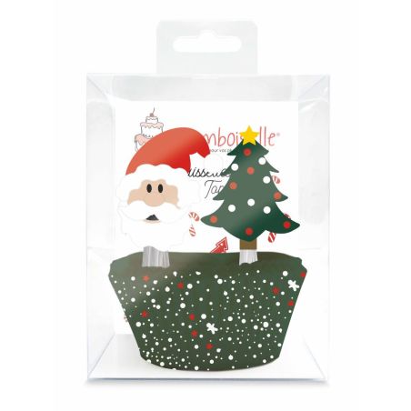 Caissettes et cake toppers Noël +/-24