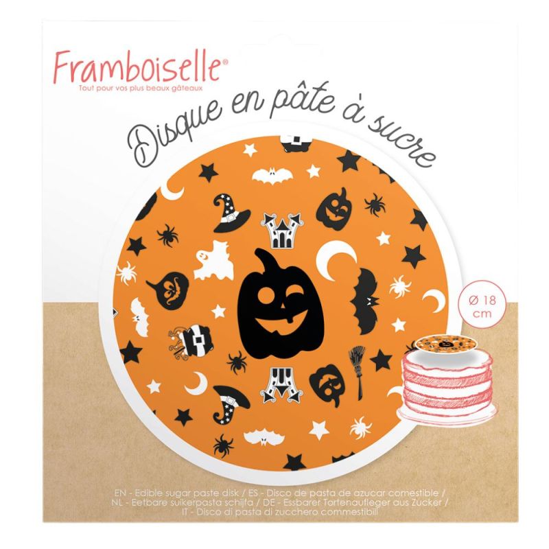 Disque décoration en pâte à sucre Halloween