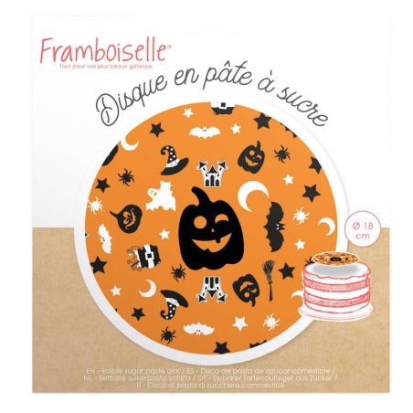 Disque décoration en pâte à sucre Halloween