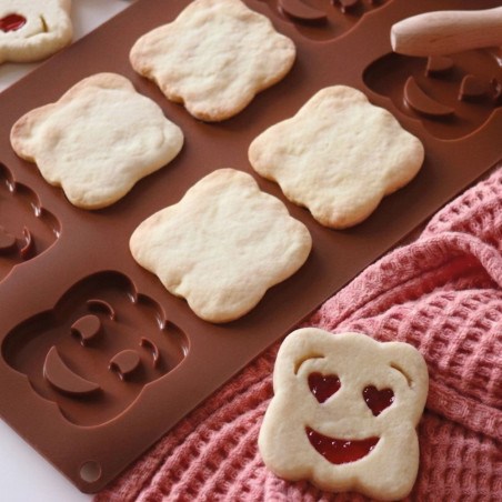 Moule en silicone biscuits smiley - Framboiselle®
