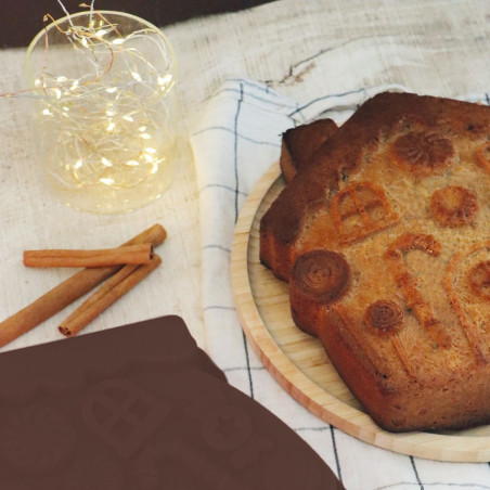 Ambiance gâteau en forme de chalet de Noël