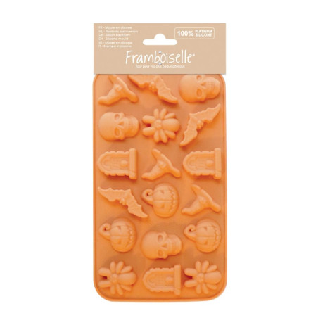 Moule en silicone pour bonbons d'Halloween (Araignée, citrouille, tête de mort, chauve-souris..)